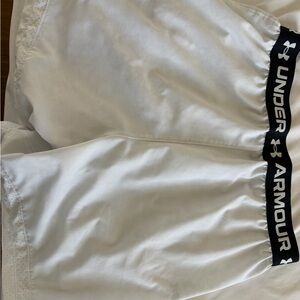 Under Armour White Shorts with Black Branded Waistband